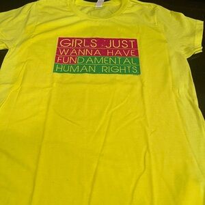 Yellow Graphic Tee with Bold Statement